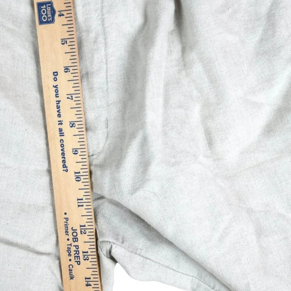 Club Room || Men's Regular Fit Linen Flat Front Shorts Natural Khaki Size 34 - Picture 8 of 8